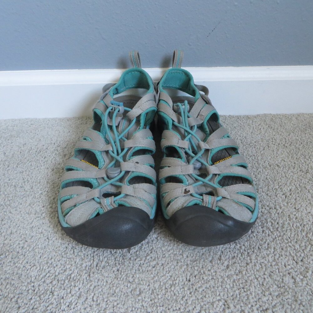 Keen Whisper Womens Waterproof Sandals Size 9.5 Gray/Peacock Green(or teal?) - Picture 3 of 11